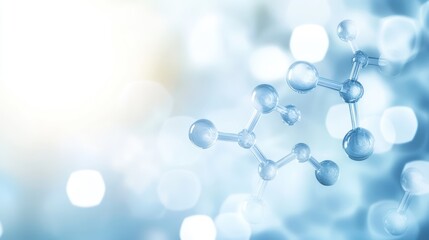 Molecular structure, science, lab, research, bokeh background, medical, banner