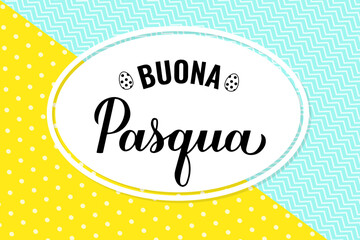 Happy Easter banner in Italian language. Easter celebration. Spring holidays typography poster. Vector template.