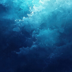 Obraz premium Close-up digital artwork illustration of ocean waves, dominated by shades of blue and white Textured art style conveying fluidity and motion, focused on natural beauty and the power of - AI-Generated