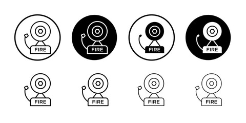 Fire alarm icon Simple outline vector logo