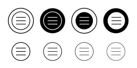 Hamburger menu icon Simple outline vector logo