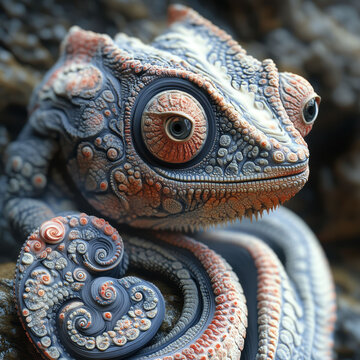 Close-up of a red-footed booby Sula nereis on rocky coral surface, vivid colors, white feathers with darker tones on wings and tail, bright red feet, possible marine ecosystem - AI-Generated