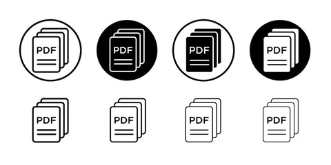 PDF file icon Simple outline vector logo