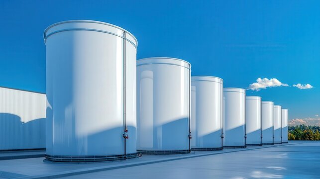 Green Tech Bioenergy Concept, AIpowered storage facility managing biomass reserves, efficient renewable energy preservation, smart green tech infrastructure