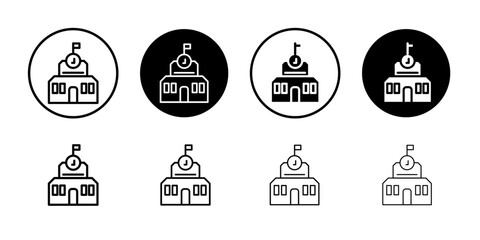 school icon Simple outline vector logo