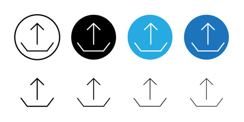 Upload arrow icon Simple outline vector logo