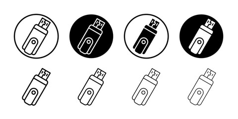 usb drive icon Simple outline vector logo