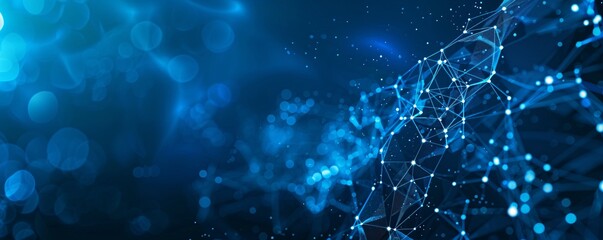 A blue background with a blue line that is made up of dots