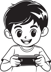 boy playing console game