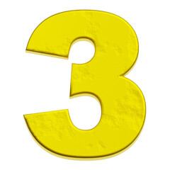 gold number 3d icon isolated on the transparent background