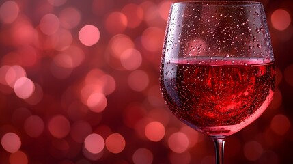 Red Wine Glass, Festive Background, Celebration