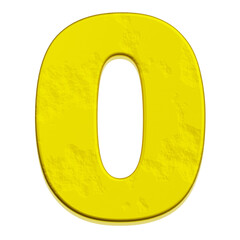 gold number 3d icon isolated on the transparent background