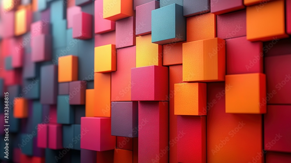 Poster abstract colorful cubes pattern background design