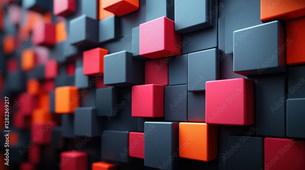 Poster abstract colorful cubes pattern design