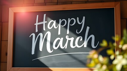 happy march written on a chalkboard