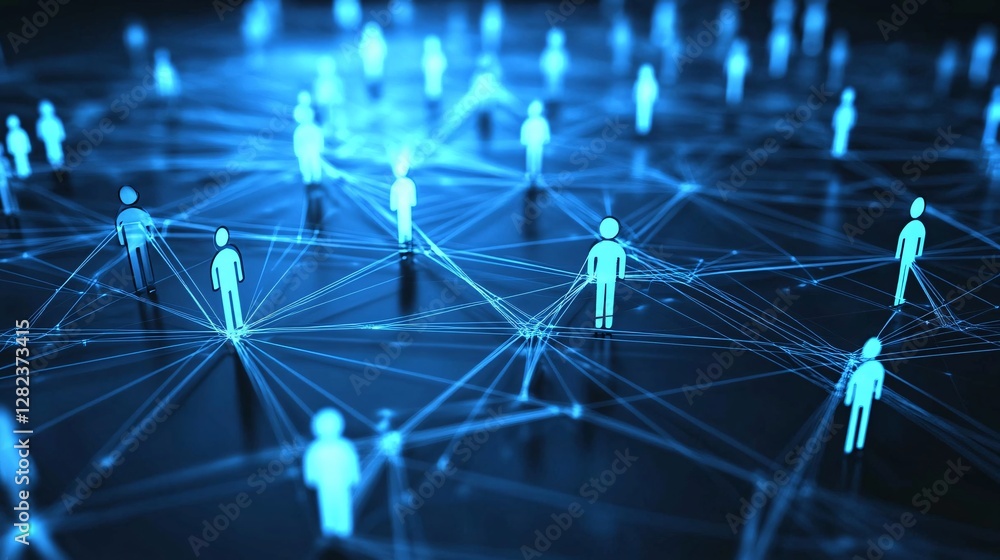 Poster network connecting people representing global communication and business relationships