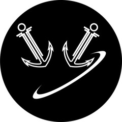 Anchor vector illustration, Anchor Artwork with Rope Design