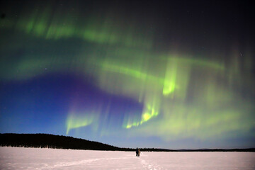 Aurora Borealis seen at lake Inari, Northern Finland