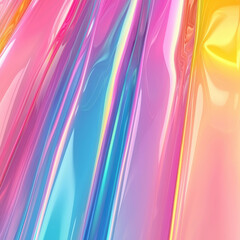 A dynamic, vibrant image featuring abstract, glass-like waves in a color spectrum of pink, blue, yellow, and green, evoking fluidity and energy The composition is balanced yet flowing - AI-Generated