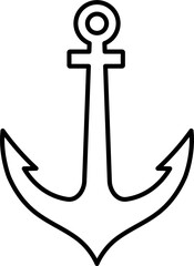 Anchor vector icon, outline logo, marine symbol