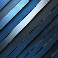 Fototapeta premium Image showcases a vertical arrangement of varying blue metallic panels - AI-Generated