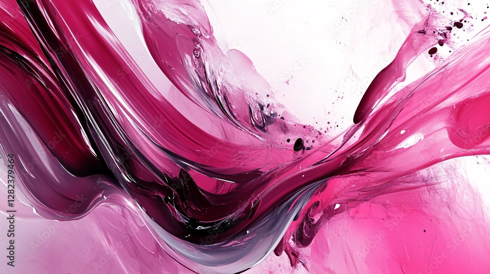 Poster abstract pink and purple paint swirls creating dynamic visual flow