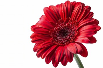 Red Gerbera Daisy Isolated on White Background. Beautiful Gerbera Daisy Flower