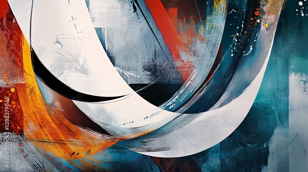 Poster abstract painting background showing colorful brushstrokes and dynamic composition
