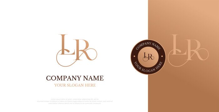 Initial LR Logo Design Vector 