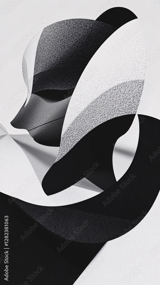 Aufkleber abstract black and white shapes creating a modern and stylish design