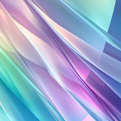 Colorful abstract composition with swirling, flowing forms in vibrant shades of blue, purple, pink, and green Layered, smooth shapes suggest fluidity or movement against a less vibrant - AI-Generated