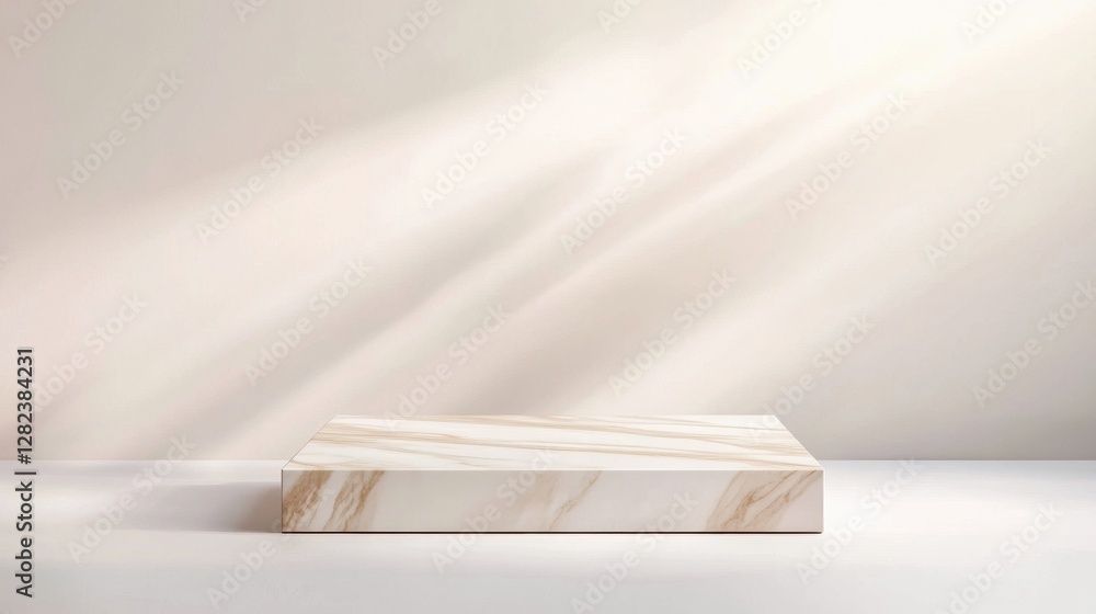 Aufkleber elegant marble display platform with soft sunlight