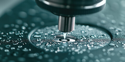 Lab-grown Diamond Production, manufacturing process, cutting edge technology under microscope, machinery laser cutting and shaping 