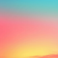Obraz premium A vibrant sunset sunrise image with a gradient of pink, orange, yellow, and blue Clear sky, minimal clouds in the upper left corner, enhanced colors due to post-processing techniques - AI-Generated