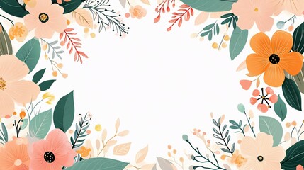 Elegant floral illustration featuring colorful flowers and leaves for decoration
