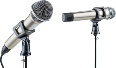 Professional Studio Microphones on Stands Recording Equipment Audio Music Production