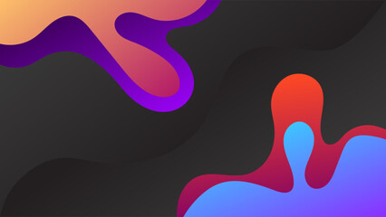 ABSTRACT DARK BACKGROUND BLUE PURPLE ORANGE PINK GRADIENT SMOOTH LIQUID COLORFUL DESIGN WITH HAND DRAWN ORGANIC SHAPES VECTOR TEMPLATE GOOD FOR MODERN WEBSITE, WALLPAPER, COVER DESIGN 