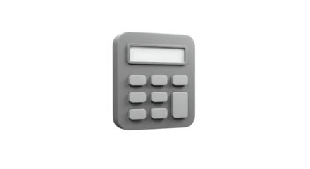 Gray Calculator Icon for Financial Concepts