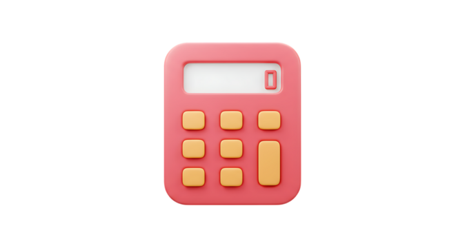 Pink Calculator Illustration with Simple Design