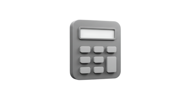 Gray Calculator Icon for Financial Concepts