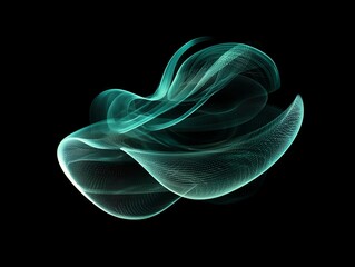 Fototapeta premium Abstract Light Wave Composition: A Dance of Fluid Forms and Light on a Dark Background
