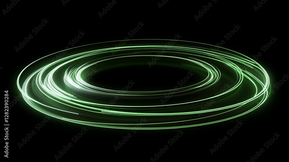 Poster abstract light circles in a dark background: a visual representation of motion and energy