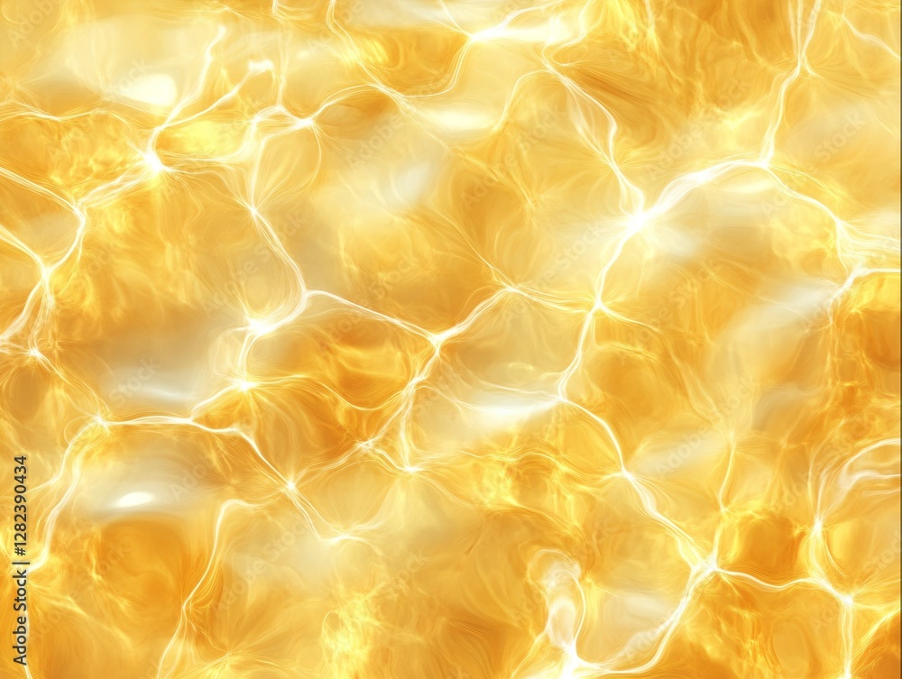 Poster golden waves: abstract pattern of light and reflection on water surface