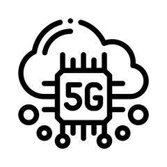 Fototapeta premium edge computing line icon