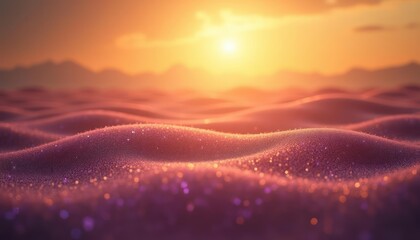 Sunset over Glittering Dunes: A Serene Landscape