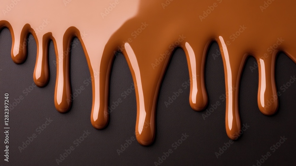 Poster smooth chocolate drips gracefully cascade down a dark backdrop creating an indulgent texture that in