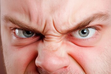 Intense close up of a man s eye showcasing anger and strong emotions