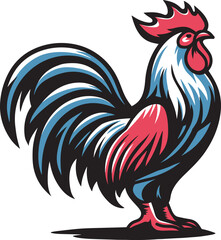 Rooster mascot logo design art illustration