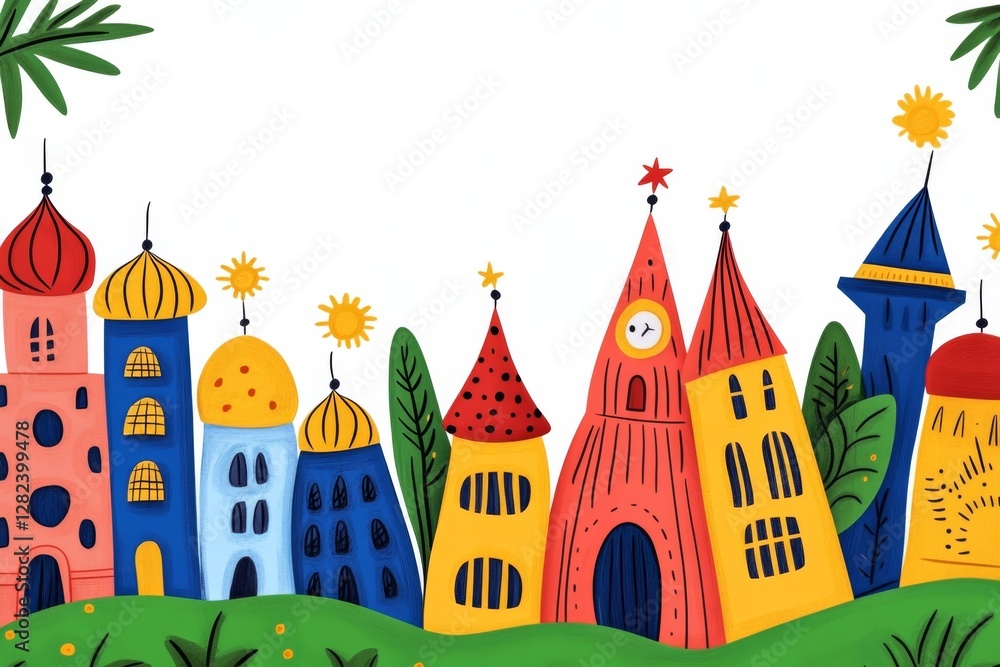 Poster Let's go travel around the world vector design Travel and tourism with famous landmarks and tourist destination of different countries and places and text in empty space white background Vector