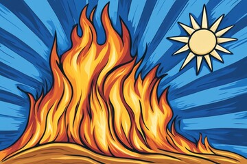 Los Angeles wildfires, january 2025 Vector info illustration with California's map and fire symbol for blog, articles, social media